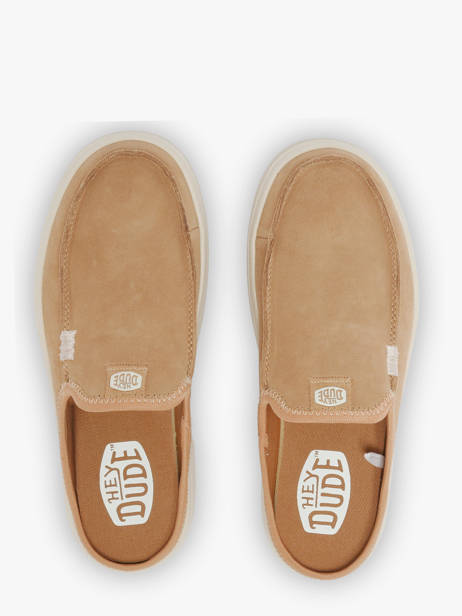 Slippers Uit Leder Hey dude Bruin women 41272 ander zicht 3